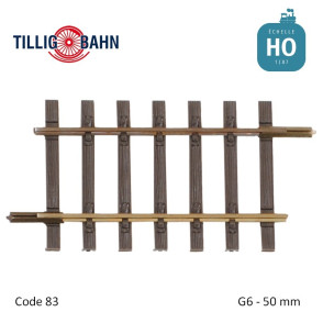 Straight track, length  50 mm H0 Tillig 85129 - Maketis