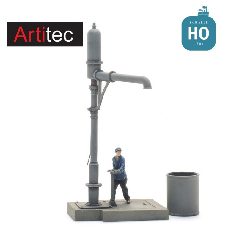 Grue à eau AlsaceLorraine haute et figurine HO Artitec 387.591 - Maketis