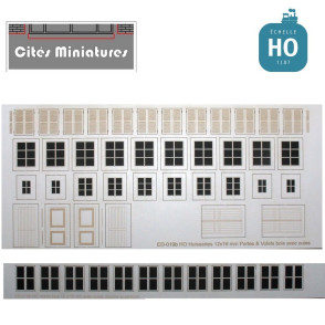 Fenêtres, volets et portes pour maisons anciennes HO Cités miniatures ED-019b-HO - Maketis