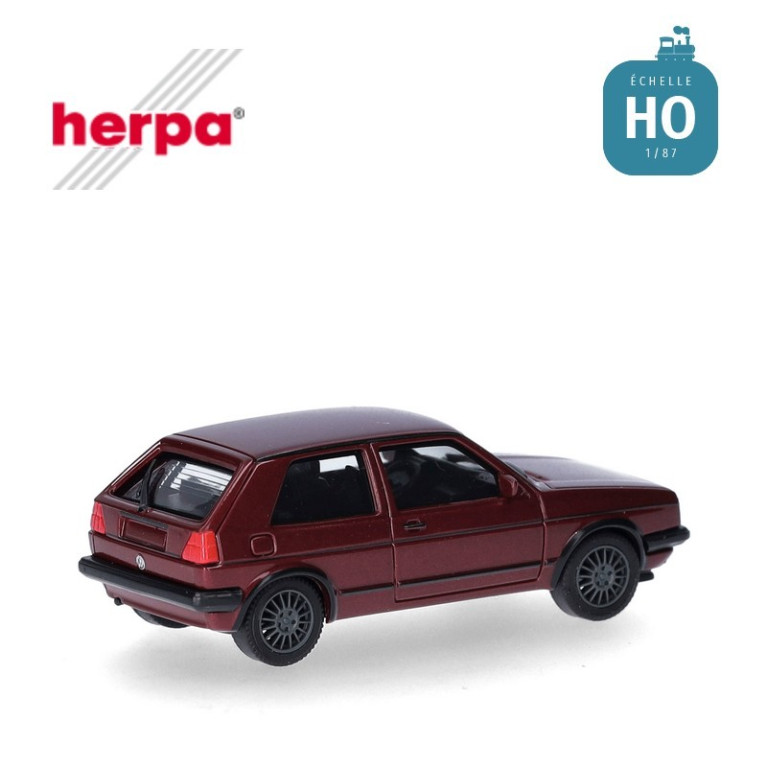 Golf II GTI VW avec jantes sport rouge métallique HO Herpa 430838-004 - Maketis