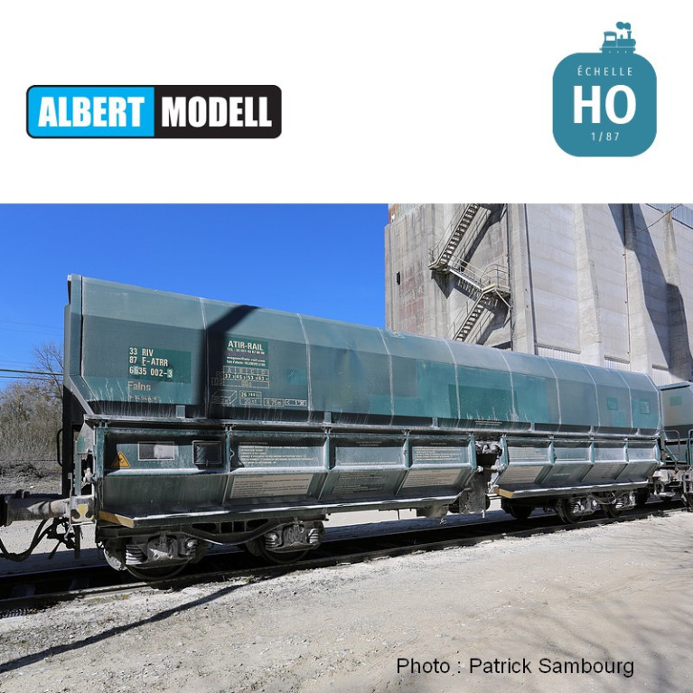 Wagon trémie minéralier Falns Atir-Rail vert Ep VI HO Albert Modell 665031 - Maketis