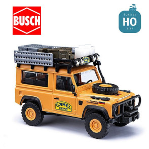 Voiture 4x4 Land Rover Defender 90 Camel Trophy 85 équipe allemande HO Busch 54311 - Maketis