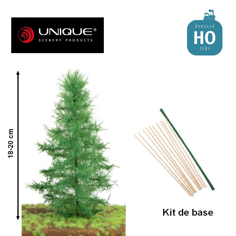 Kit de base pour arbres Sapin 10 pcs 18-20cm HO (à assembler) Unique Scenery 81-1021-04 - Maketis