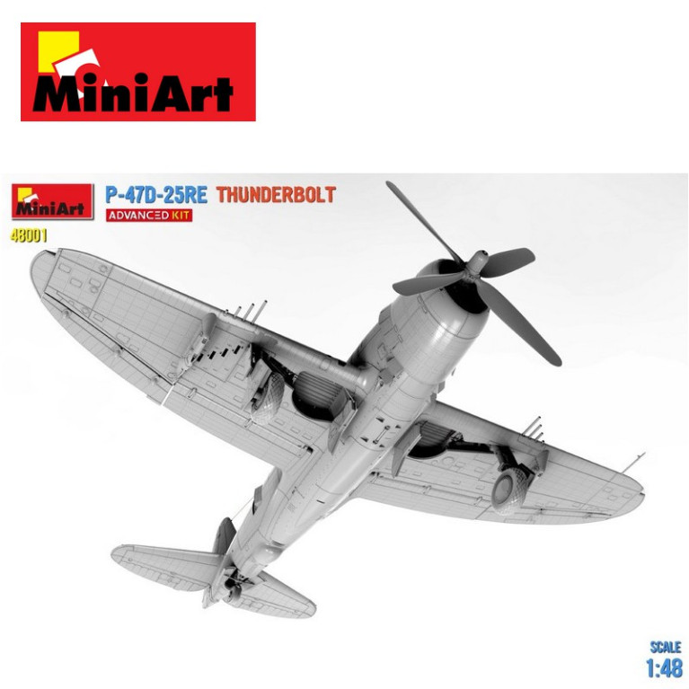 Avion militaire US P-47D-25RE Thunderbolt WWII 1/48 MiniArt 48001 - Maketis