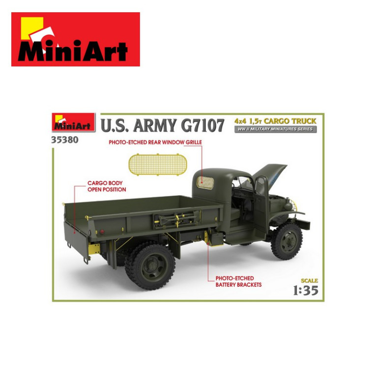 Camion militaire U.S. G7107 4X4 1,5t cargo WWII 1/35 MiniArt 35380 - Maketis