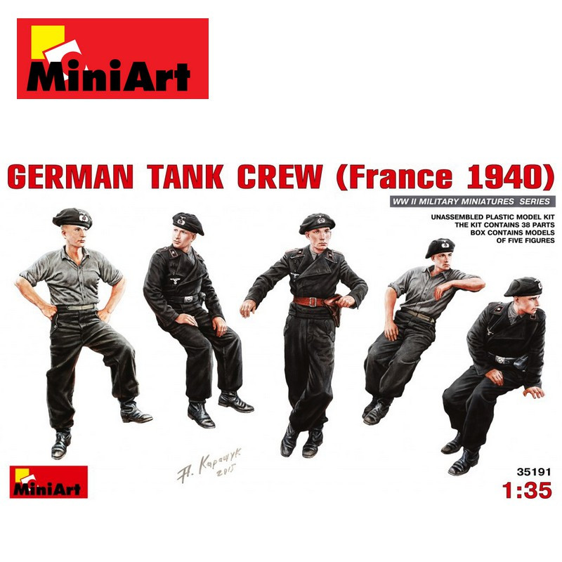 Equipage de char Allemand WWII (France 1940) 1/35 Miniart 35191 - Maketis