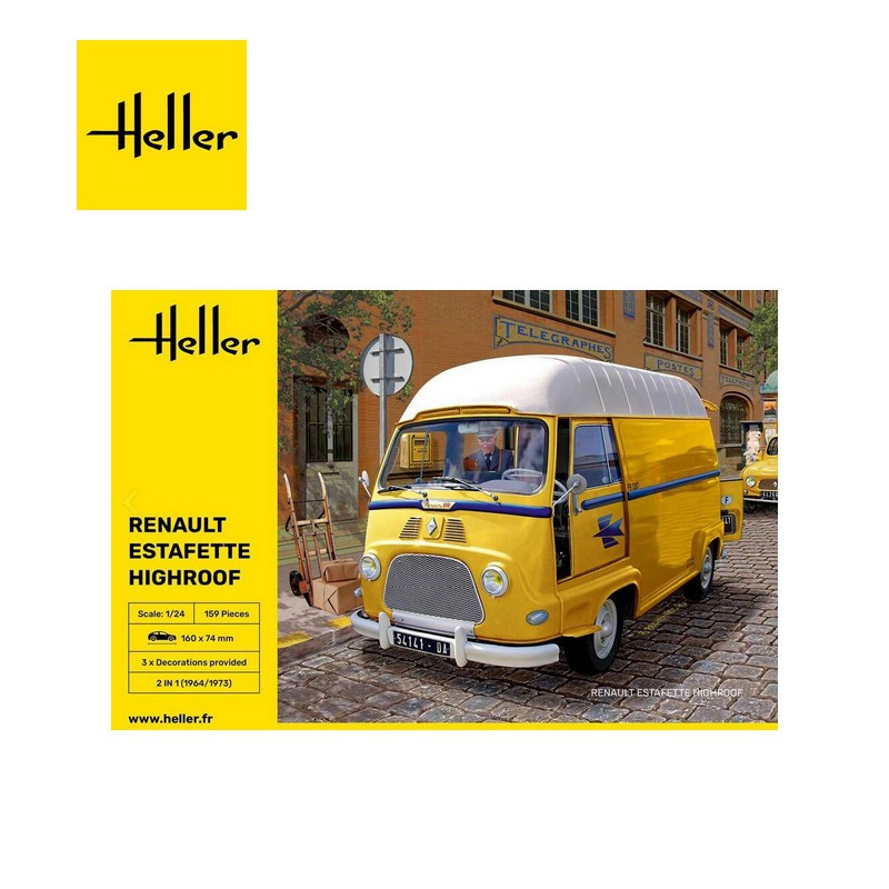 Utilitaire Renault Estafette Highroof 1/24 Heller 80740-Maketis