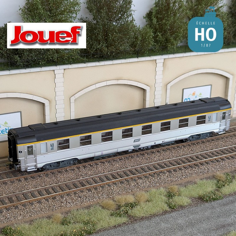 Set 2 kurze DEV Inox Wagen (A8 + B6D Gepäck) mit Corail SNCF Ep IV-V HO Jouef HJ4176 - Maketis