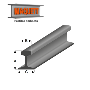 Profilés de Rail en Styrène gris acier Maquett 460 - Maketis