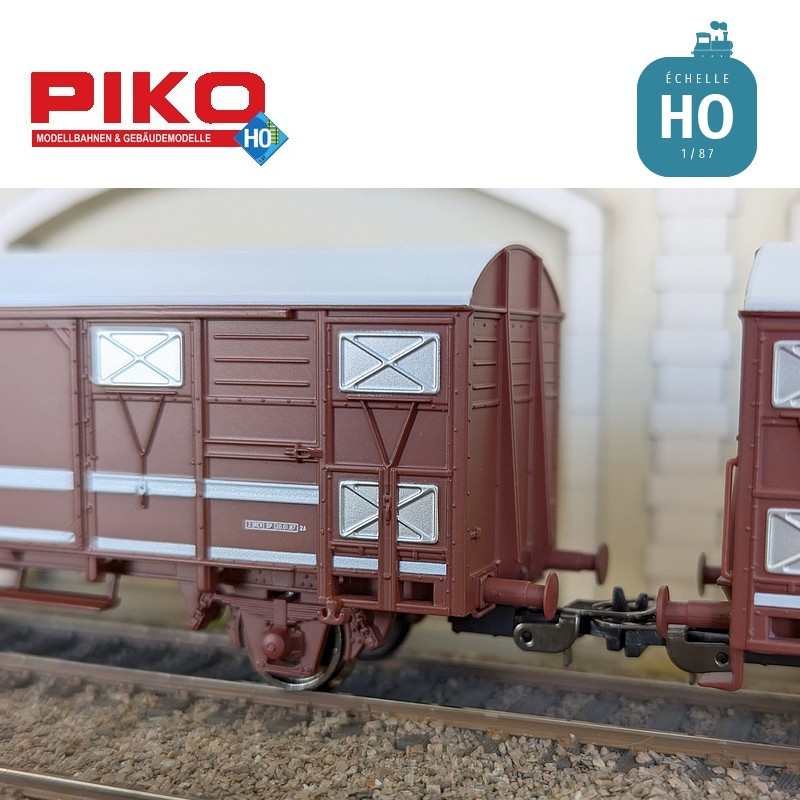 Set 2 gedeckte Primeurwagen Typ Ghs 69.9 SNCF Ep IV/V HO Piko 97311 - Maketis