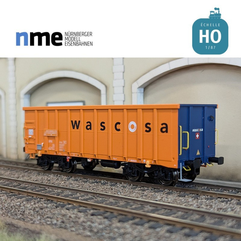 Offener Güterwagen Eamnos 57m3 WASCOSA orange/blau Ep VI HO NME 543604 - Maketis