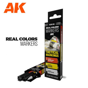 Set de 3 marqueurs Real Colors Tactical Markings (marquages tactiques) AK Interactive RCM106 - Maketis