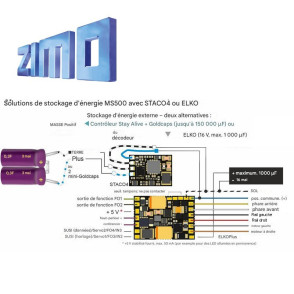 Contrôleur StayAlive (stockage énergie) pour décodeurs MX ou MS Zimo STACO4 - Maketis