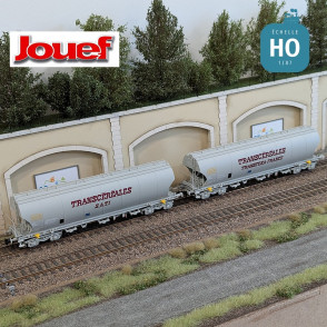 Coffret 2 wagons céréaliers pour le trafic vers l'Espagne "Transfesa-France" et "SATI" SNCF Ep IV HO HJ6280 - Maketis