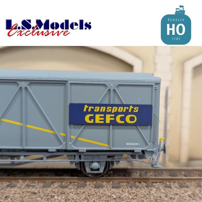 Covered wagon EVS type Hbis grey GEFCO reinforced walls Ep IV-V HO LS Models 30686 - Maketis