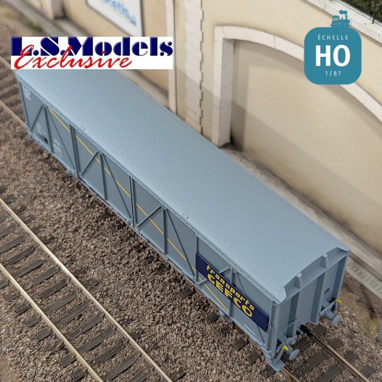 Covered wagon EVS type Hbis grey GEFCO reinforced walls Ep IV-V HO LS Models 30686 - Maketis