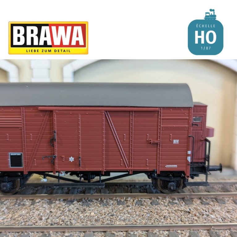 Wagon couvert type Kf "EUROP" n° 438736 SNCF Ep III HO Brawa 50750 - Maketis